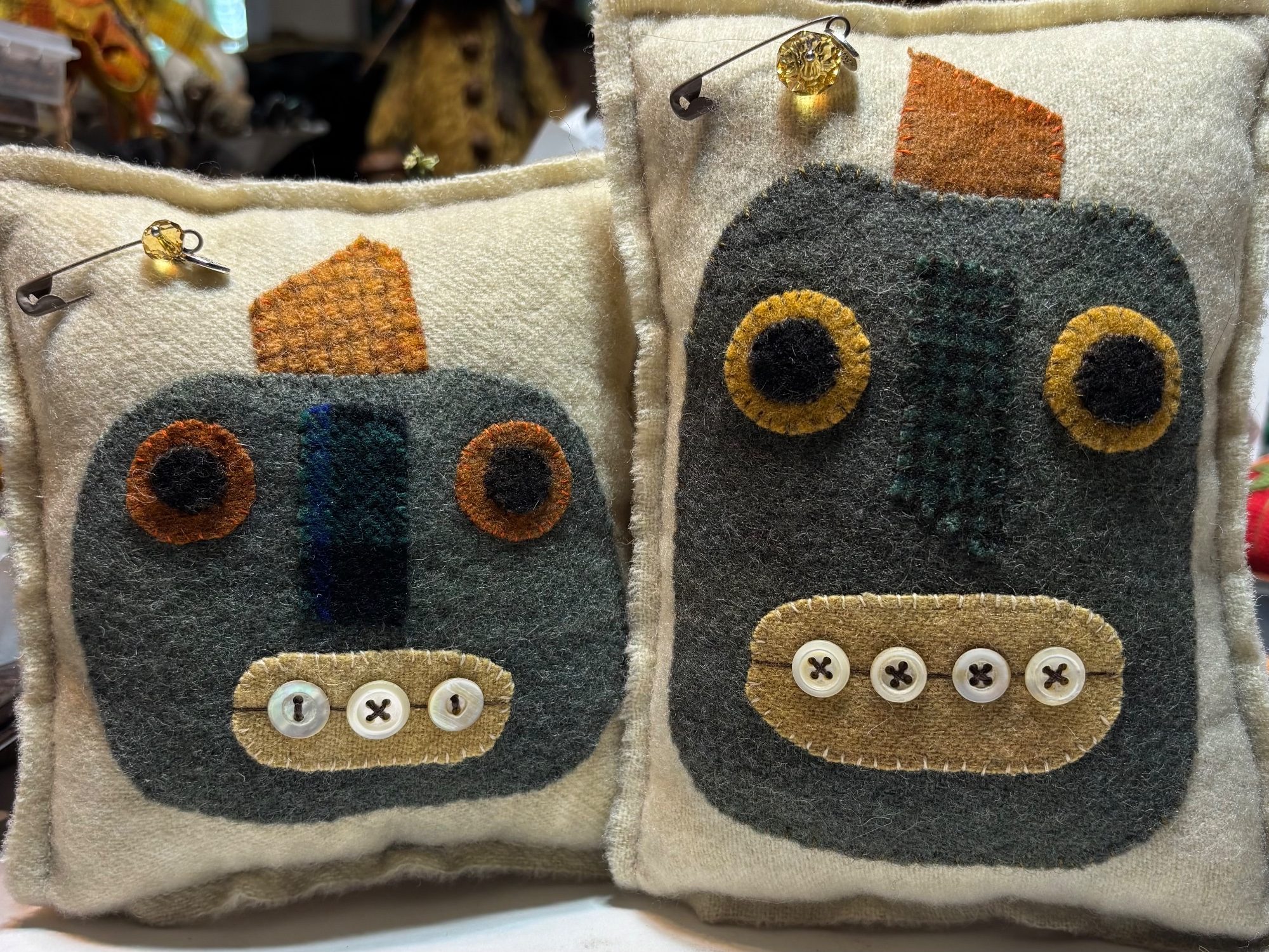 Two Blue Pumpkin Pillow/Bowl Fillers
