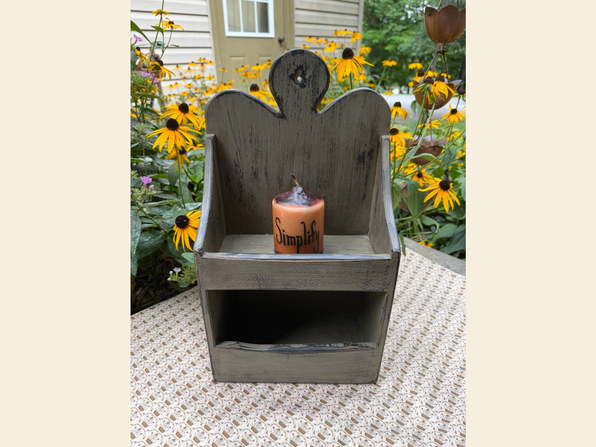 Prim Wall Box in Pewter